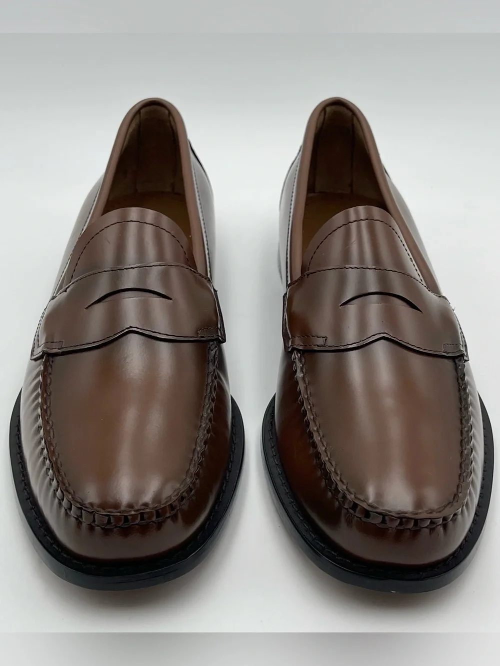 G.H. Bass Men SZ 13D Logan Weejun Cognac Leather Penny Loafers MSRP $195